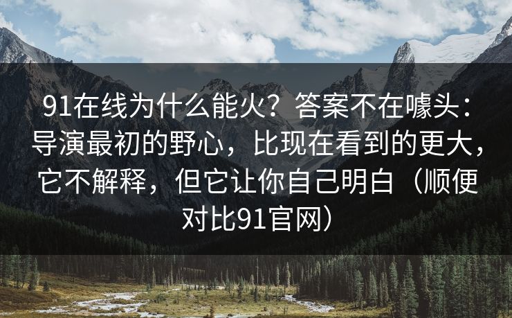 91在线为什么能火？答案不在噱头：导演最初的野心，比现在看到的更大，它不解释，但它让你自己明白（顺便对比91官网）