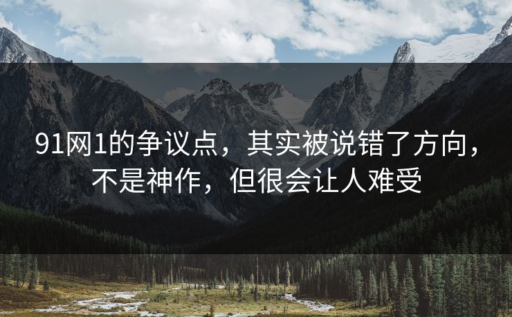 91网1的争议点，其实被说错了方向，不是神作，但很会让人难受