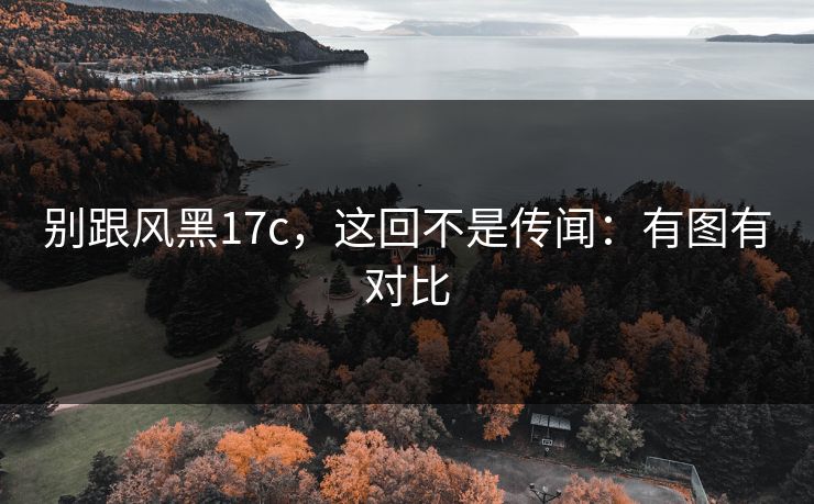 别跟风黑17c，这回不是传闻：有图有对比
